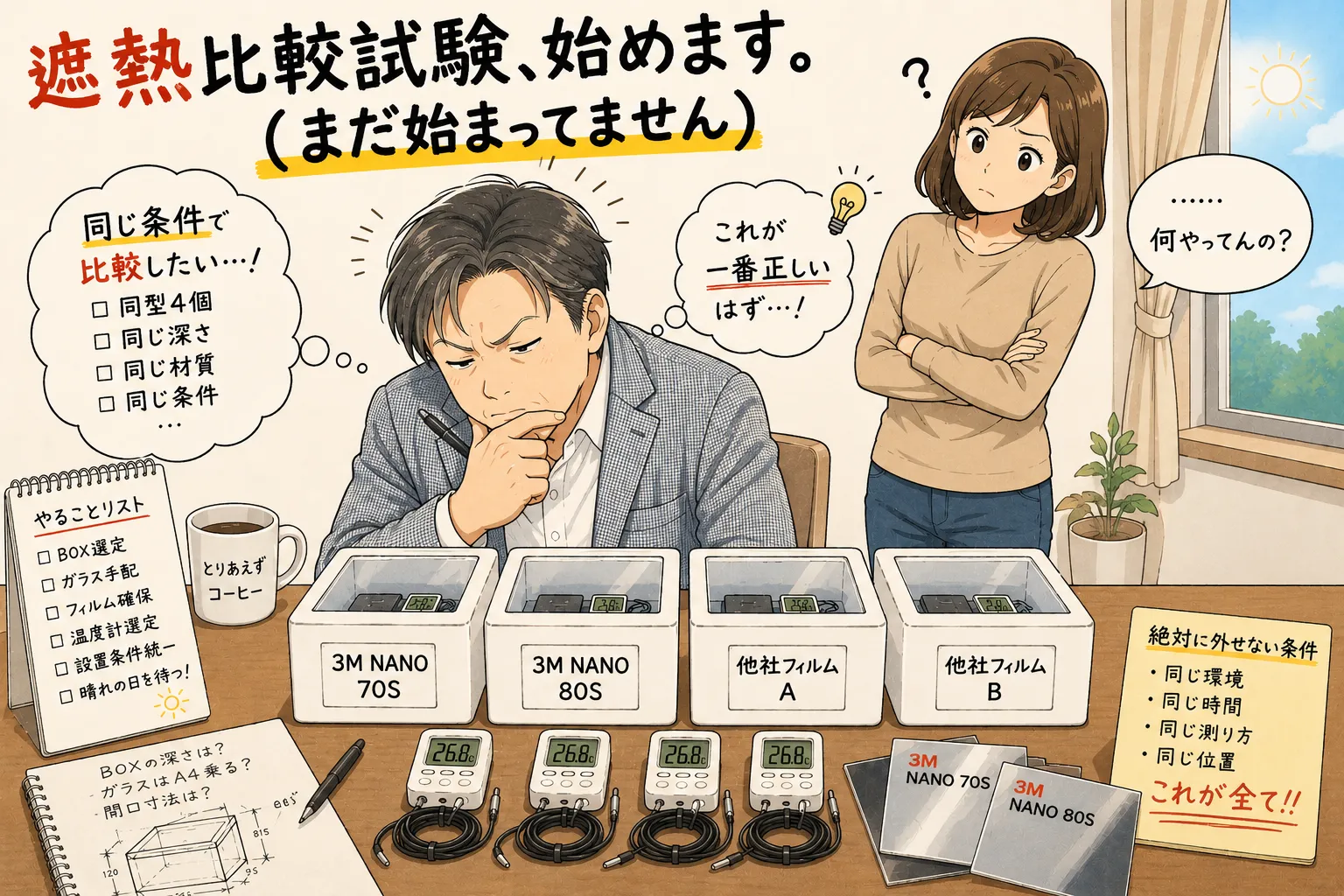 遮熱比較試験、始めます。(まだ始まってません)