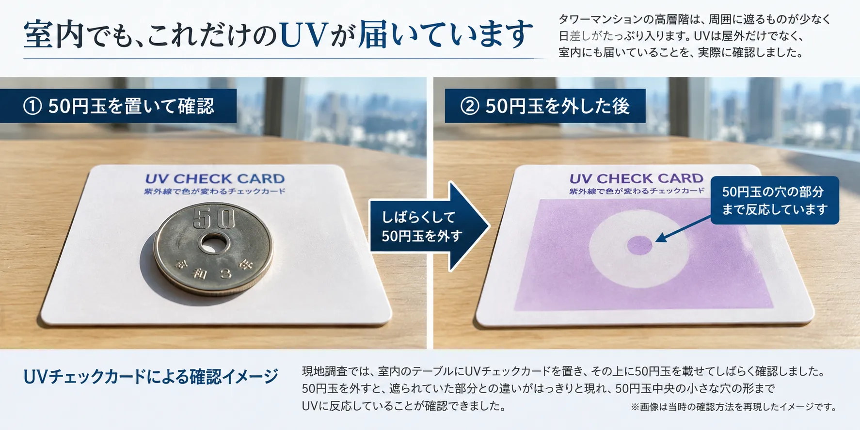 【タワーマンション】高層階にニュートラルグレーの高領域UVカットフィルムを施工